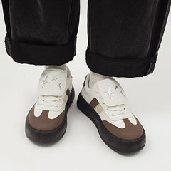 Star Pattern Round Toe Low Skate Shoes Breathable