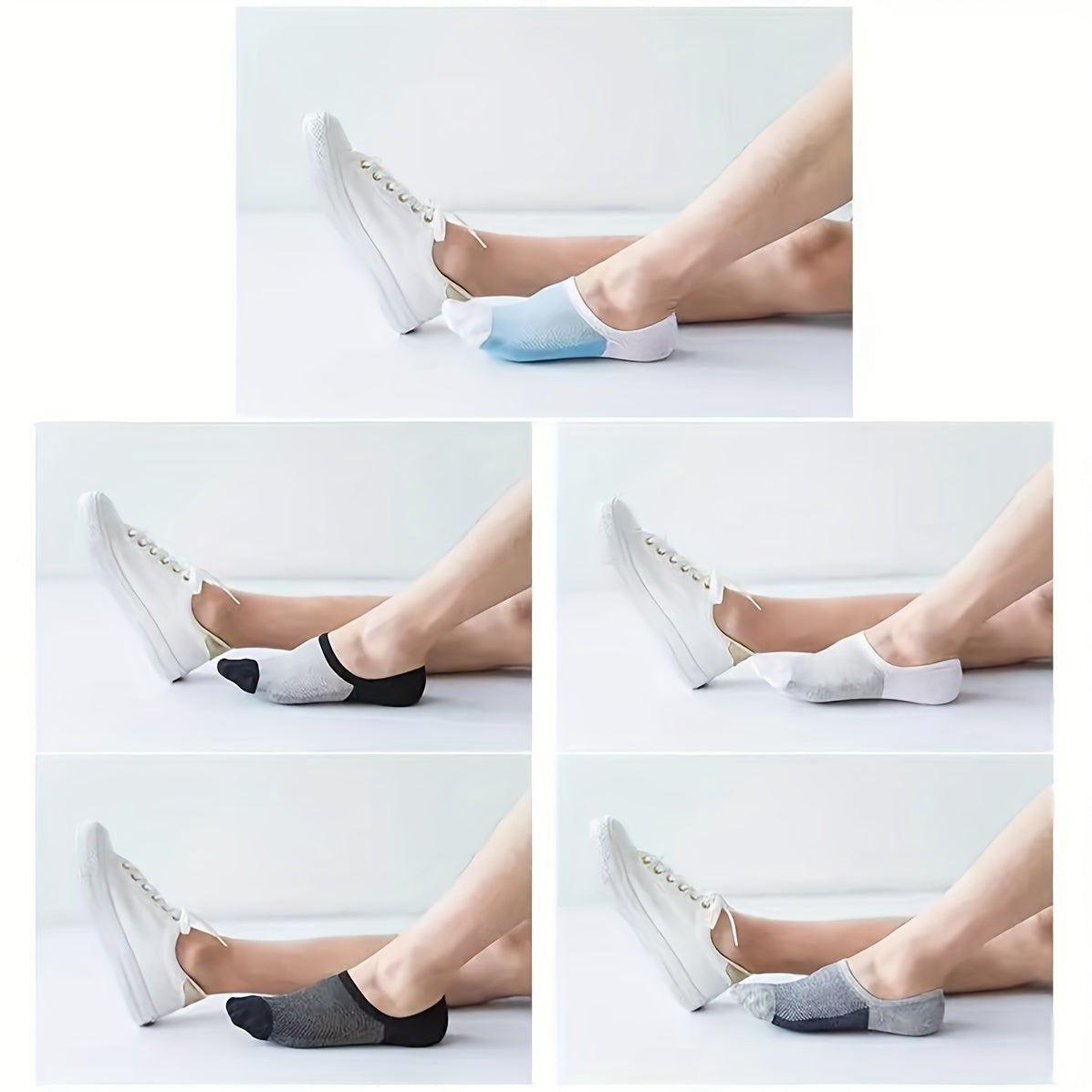 Men's Solid Liner Anklets Socks for Outdoor - 5 Pack