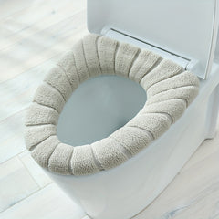 5pcs Plush Knitted Toilet Seat Cover Winter Warm Toilet Cushion