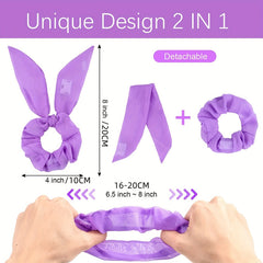 Glitter Neon LED Scrunchie Bow Hair Tie Halloween Accessory
