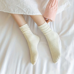 10 Pairs Mid Tube Solid Socks Women's Stockings