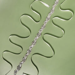 Crystal Rhinestone Bridal Belt with Ribbon