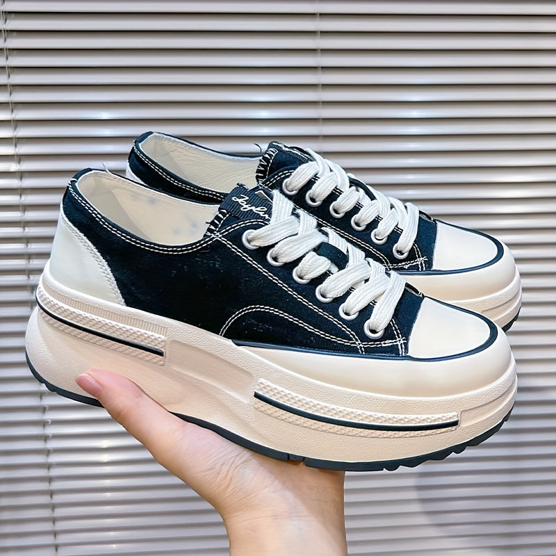 Women's Thick Bottom Lace Up Board Shoes