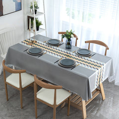 Waterproof Grey Table Runner Odourless Fabric TPU Tablecloth