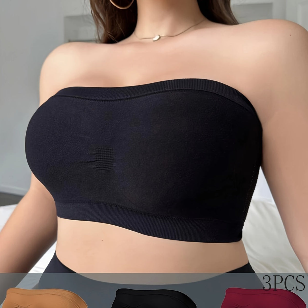 3 Pack Plus Size Sexy Bra Set Seamless Hollow Out Breathable T shirt Bra