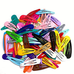 120pcs Colored Metal Snap Hairpins Non Slip Hair Clips Y2K Hair Accessories