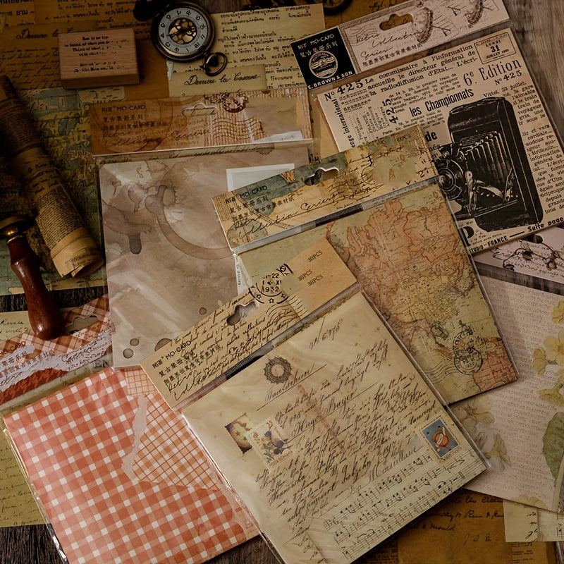 30PCS Vintage Stationery Scrapbooking Paper