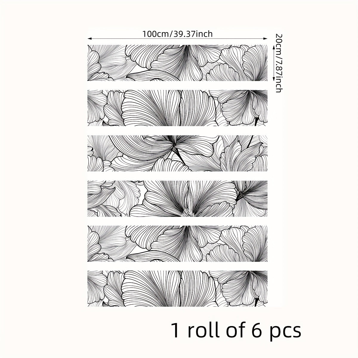 6pcs Tropical Flower Stair Stickers Self-adhesive Wallpaper