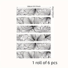 6pcs Tropical Flower Stair Stickers Self-adhesive Wallpaper