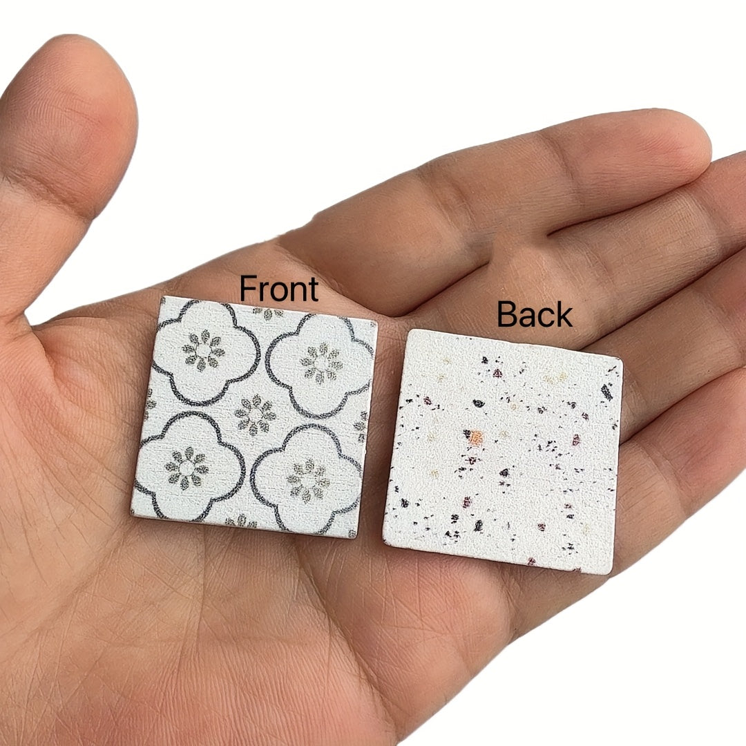 10pcs 1:12 Dollhouse Floor Tiles Geometric Patterns & Colorful Designs