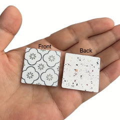 10pcs 1:12 Dollhouse Floor Tiles Geometric Patterns & Colorful Designs