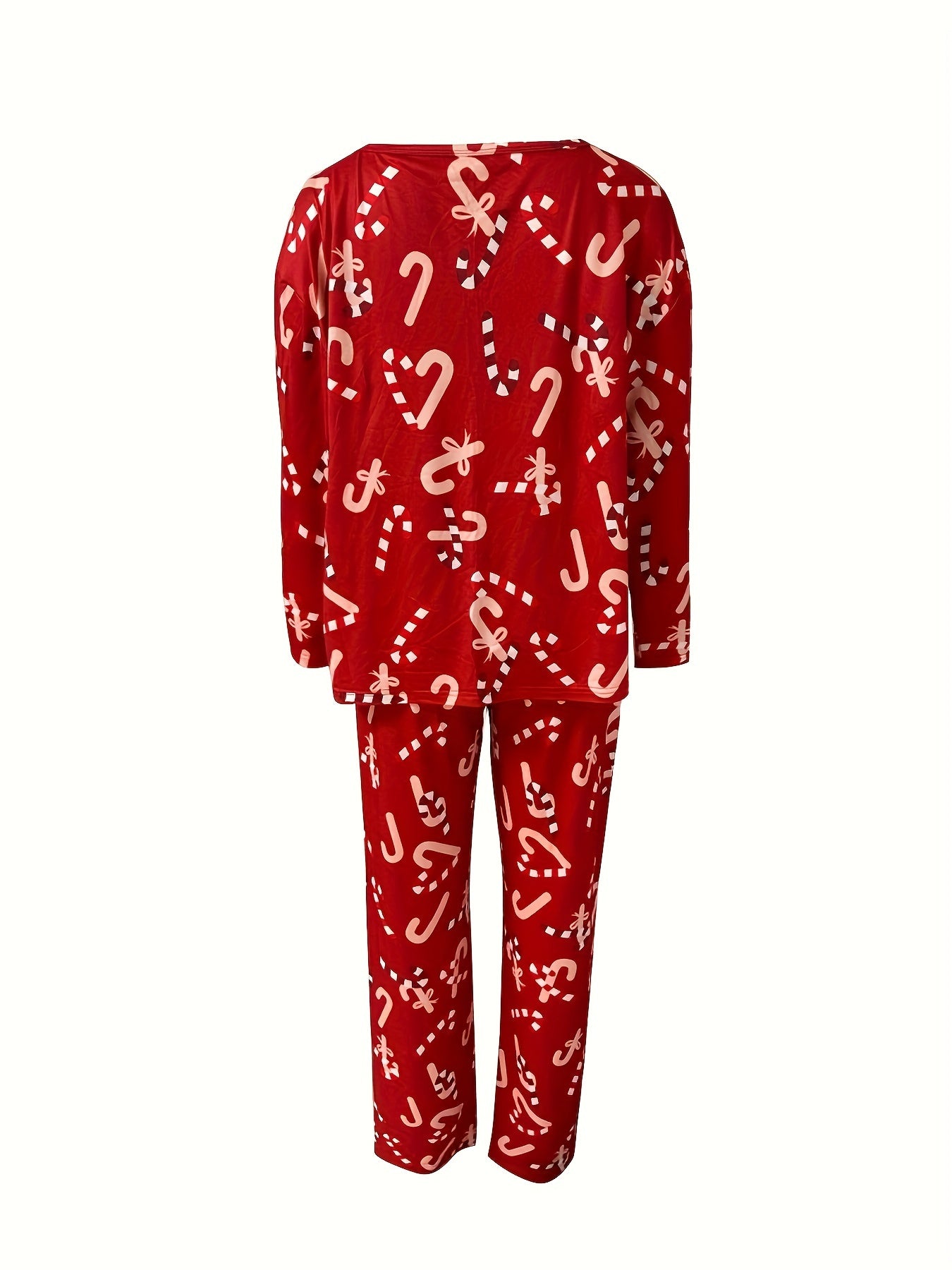  Snowflake & Lollipop Print Lounge Set - Top & Pants