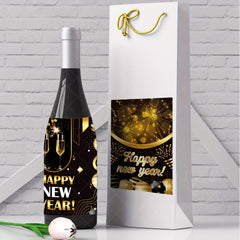 8pcs Happy Year Bottle Sticker Party Decoration