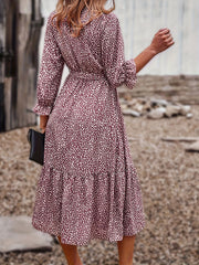  Boho Flounce Sleeve Dress