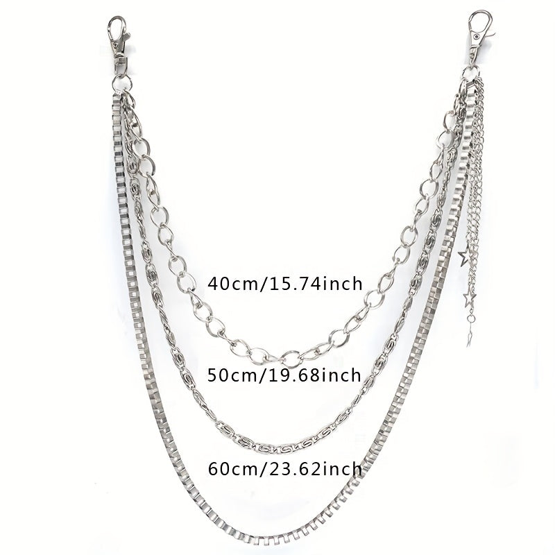 Star Pendant Chain For Pant Metal Trousers Jeans Key Chain