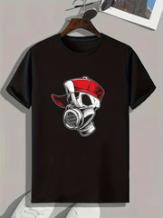 Skull Print Men's Graphic T-shirt for Summer