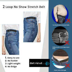2 Pack Ruicyg No Buckle Stretch Men's Belt