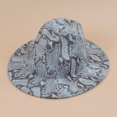Vintage Fedora Cap Snake Pattern Warm Jazz Hat