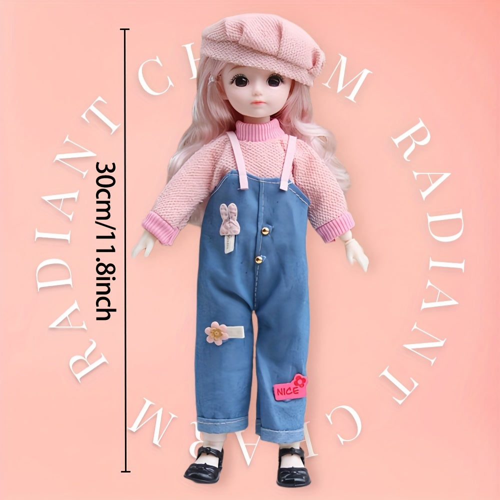 30Cm Doll Set Toy Gift Pink Party Outfit Birthday Gift