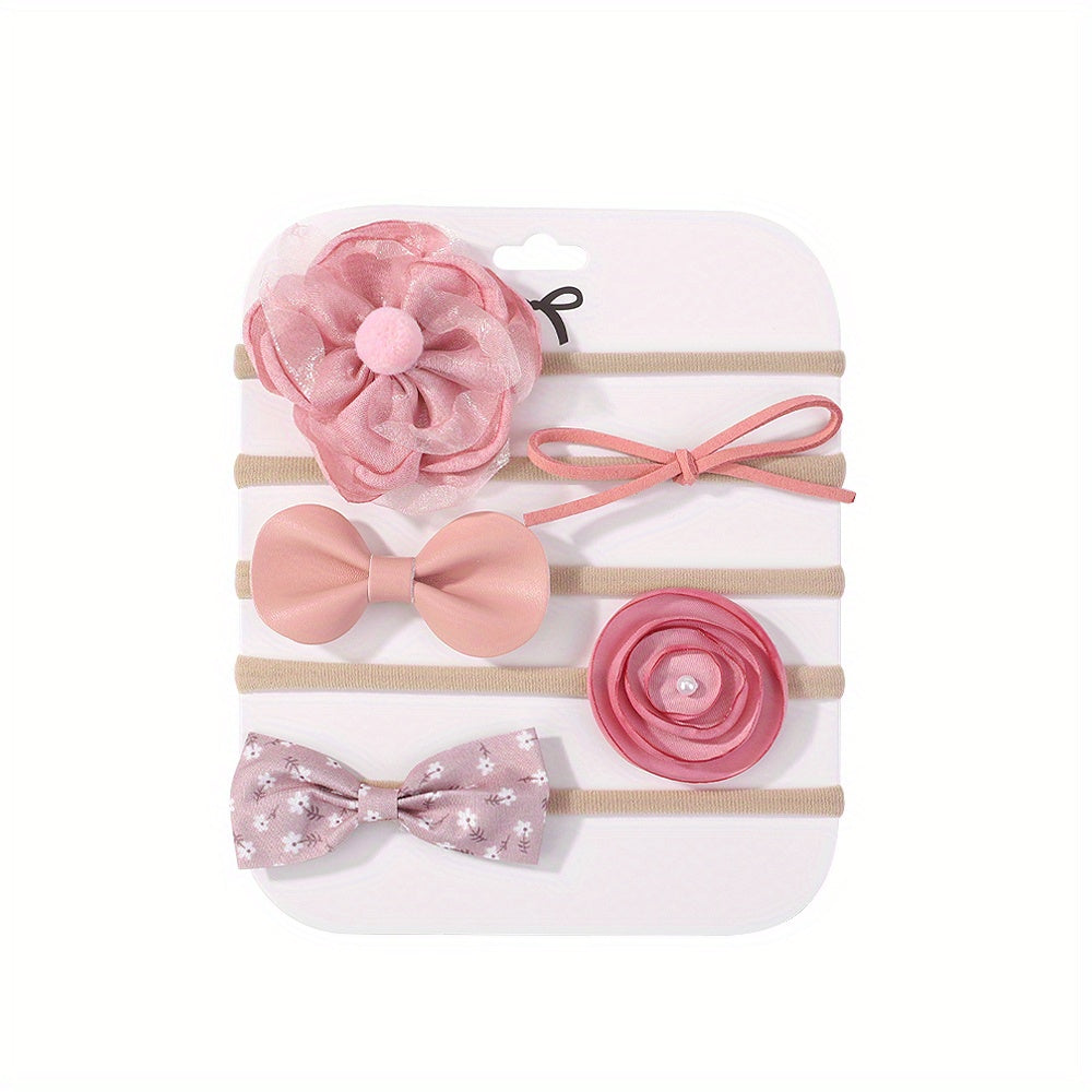 5 Piece Baby Girl Headbands Set Floral Bowknot Hair Accessories