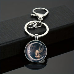 Moon Fairy Keychain Fantasy Key Ring Purse Bag Charm Earbud Case Accessory