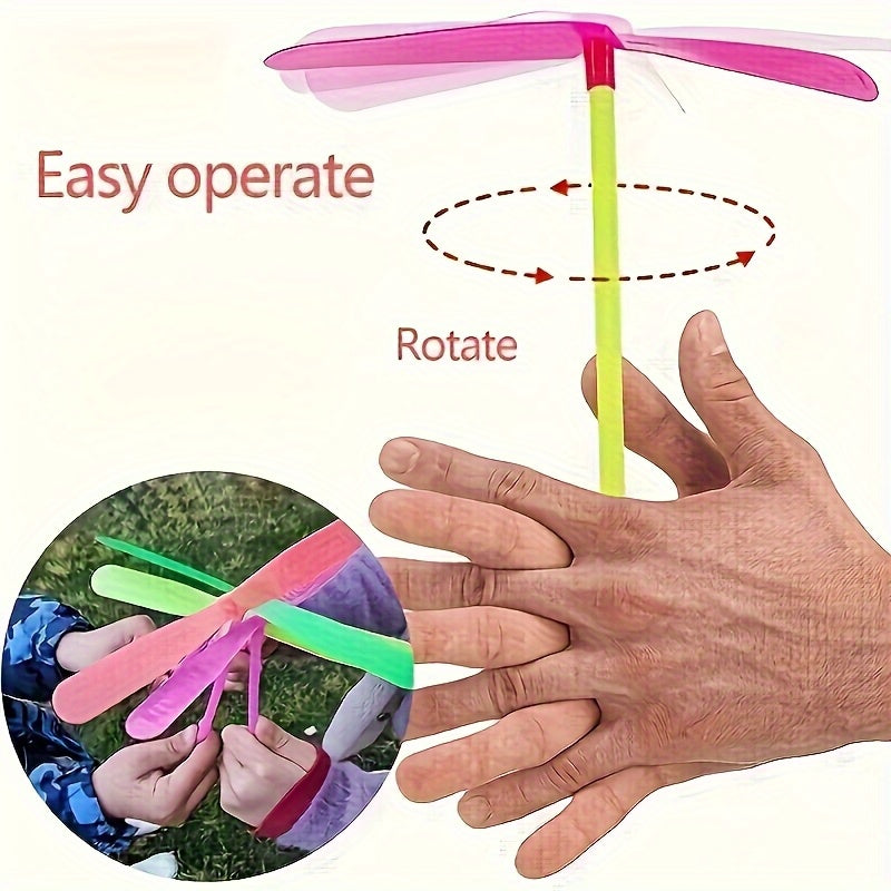 Mixed Plastic Bamboo Dragonfly Flying Toys Bright Colors Portable Educational