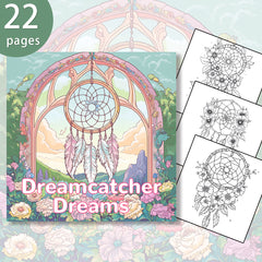 Dream Catcher Coloring Book 22 Pages Watercolor Paper Relaxation & Gifting