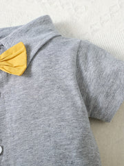 Baby Boy's Formal Shirt & Shorts Set with Bow Tie