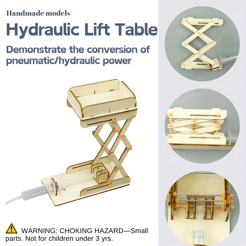 DIY Wooden Assembly Pneumatic Hydraulic Lift Model Kit