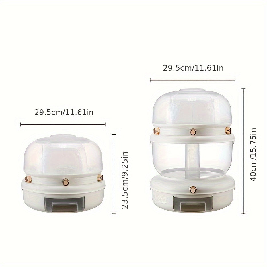 360 Rotating Grain Dispenser Kitchen Beans Container Airtight Grain Box