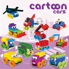 12 Pack Cartoon Vehicle Blocks Set 228pcs - Perfect Gift for Christmas