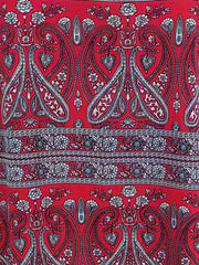  Paisley Print V Neck Tee Dress With Pockets