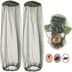 2 Packs Green Mosquito Head Net Mesh Face Protector with Fine Holes