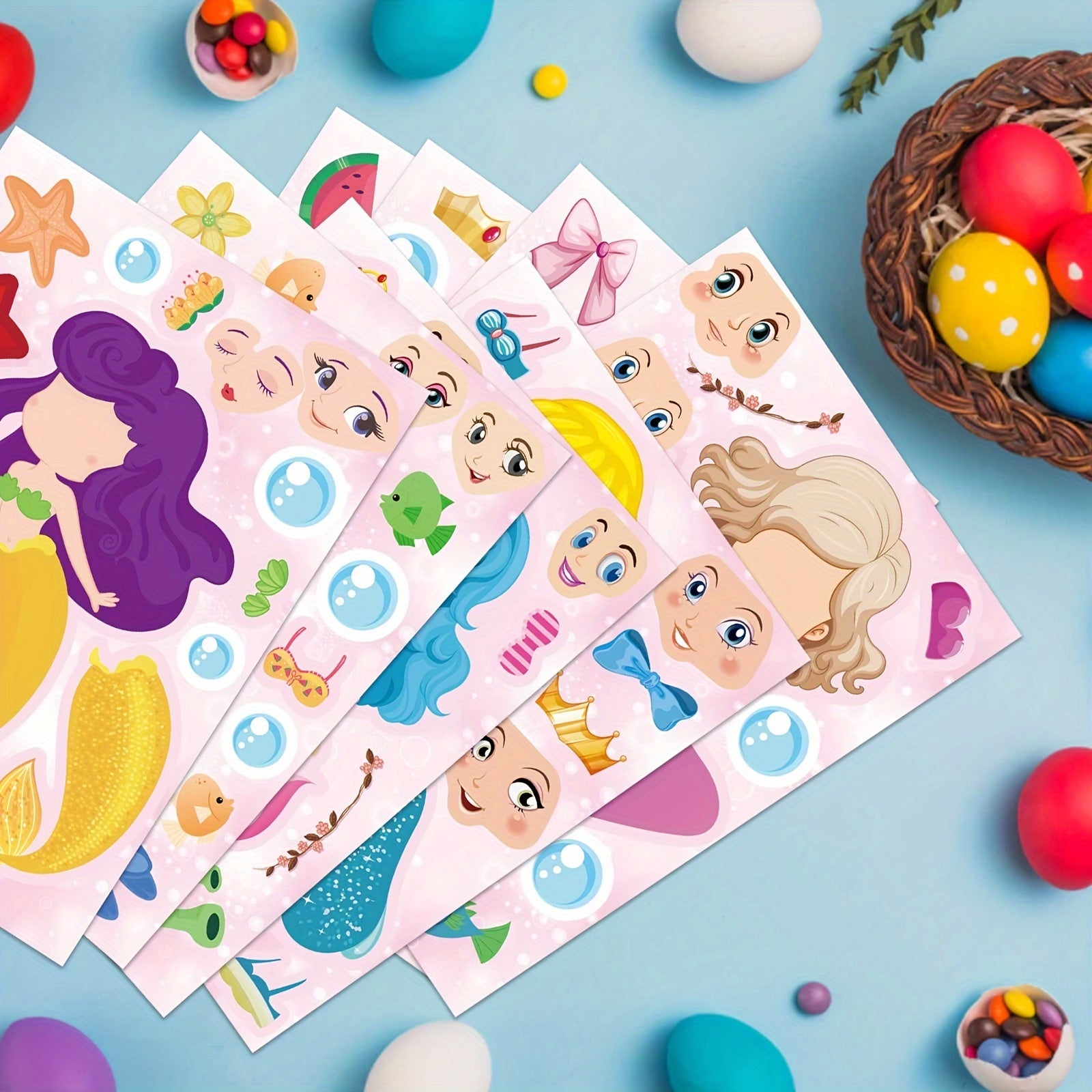 16 Mermaid Stickers for Party Favors Classroom