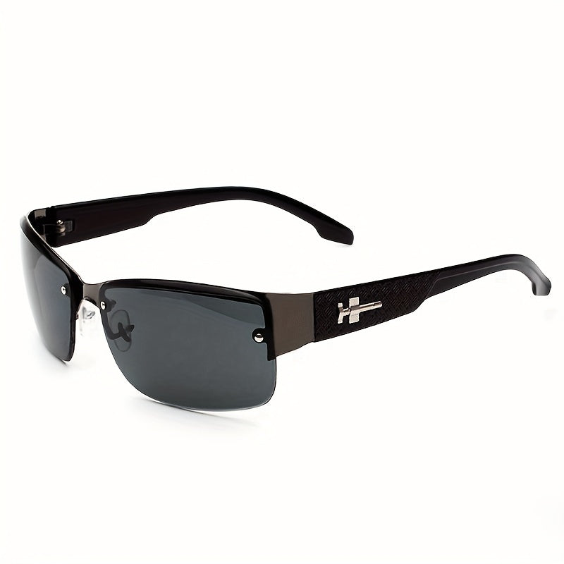 Vintage Small Rectangular Sunglasses for Women Gradient Half Rimless