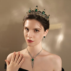 Rhinestone Crown Headband Purple Green Hairband