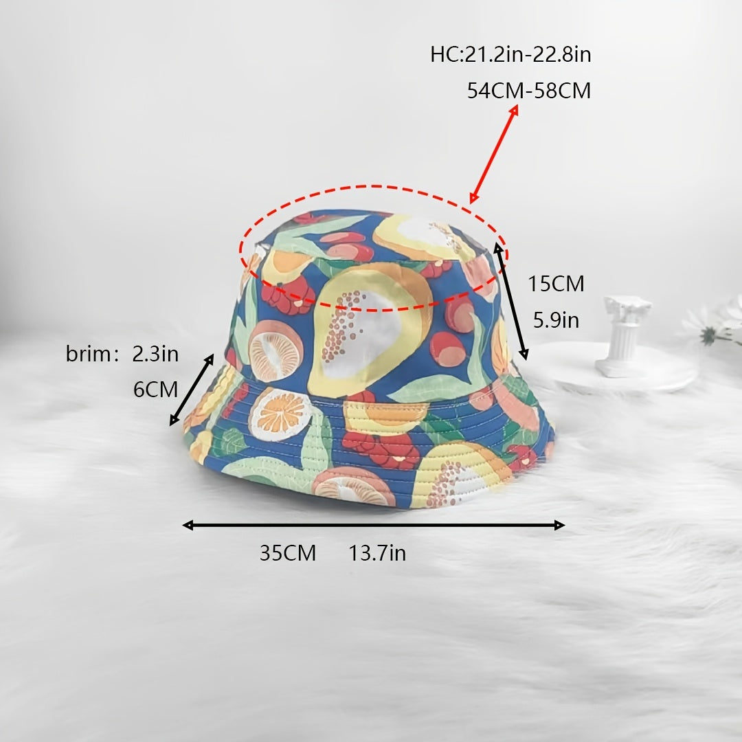 Fruit Pattern Reversible Bucket Hat for Men Women