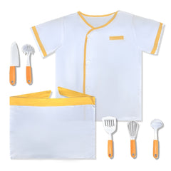 8pcs Chef Costume Play Kitchen Toy Set with Shirt, Apron & Utensils