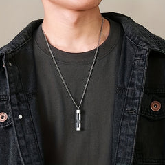 Stainless Steel Hourglass Cremation Necklace for Ashes