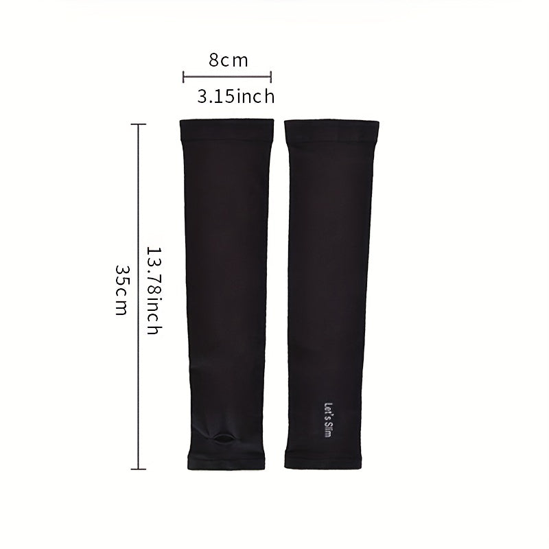 2 Pairs Sunscreen Ice Sleeves UV Protection Gloves for Women & Men