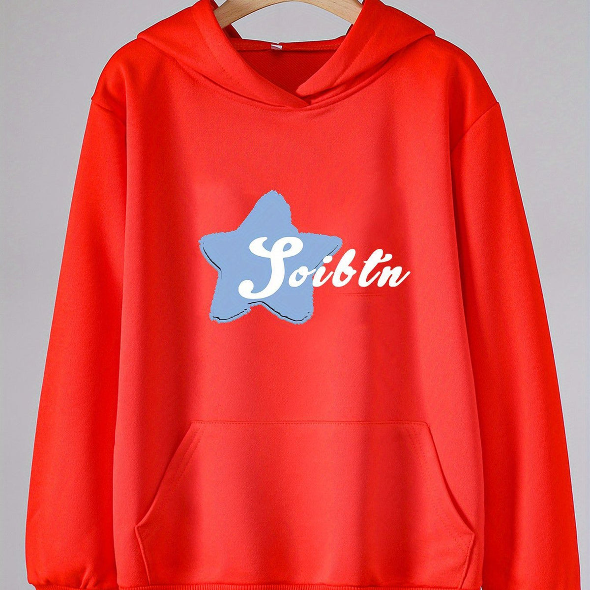 Girls Cartoon Star Pattern Hooded Sweatshirt Long Sleeve Pullover