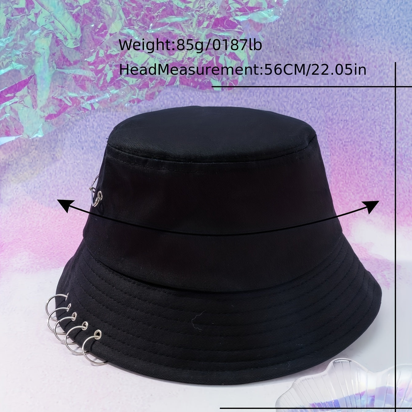 Punk Fisherman Cap Hip Hop Solid Casual Bucket Hat Unisex Sun Hat