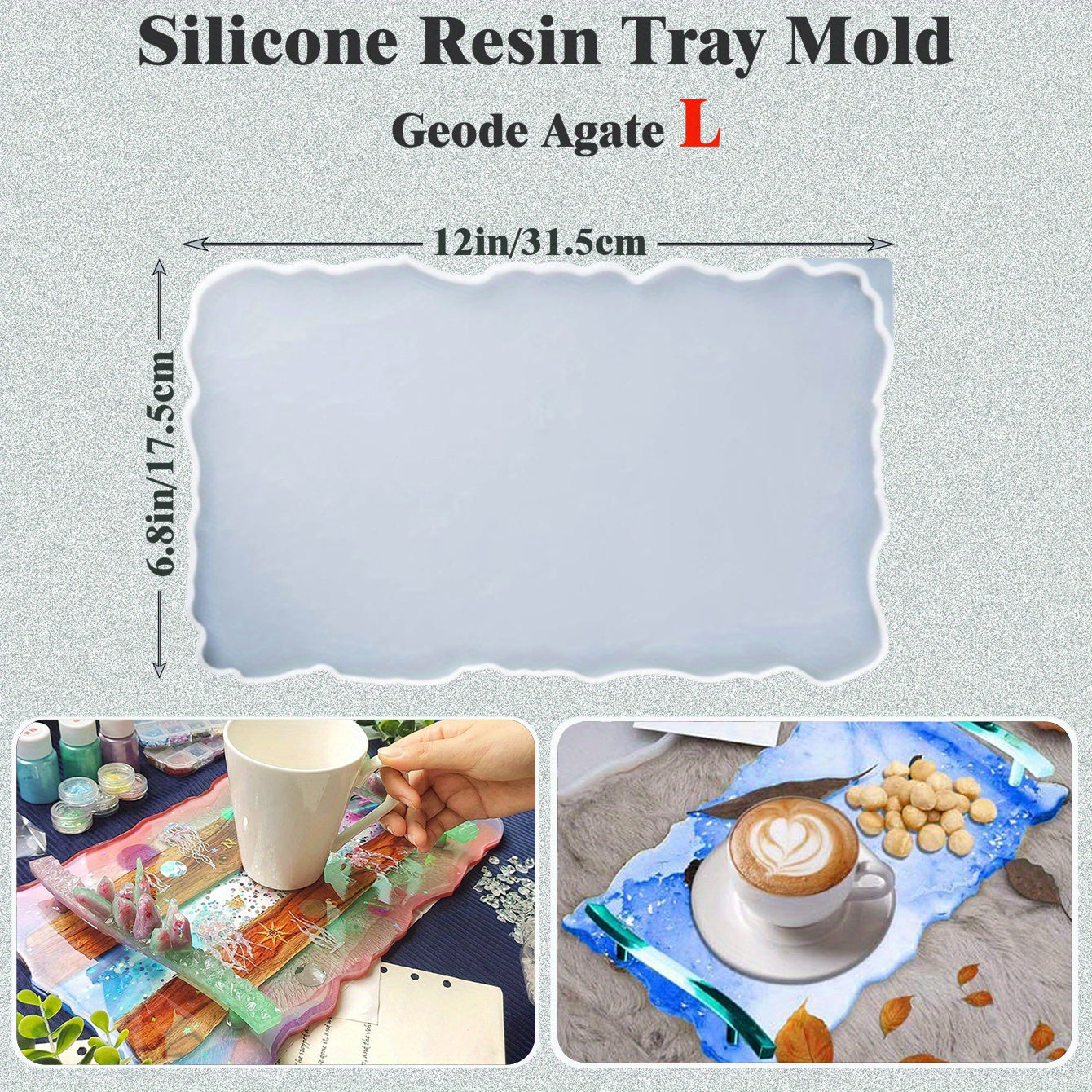 Agate Silicone Tray Molds with Golden Handles