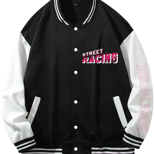 Men's Casual Lightweight Fleece Baseball Jacket