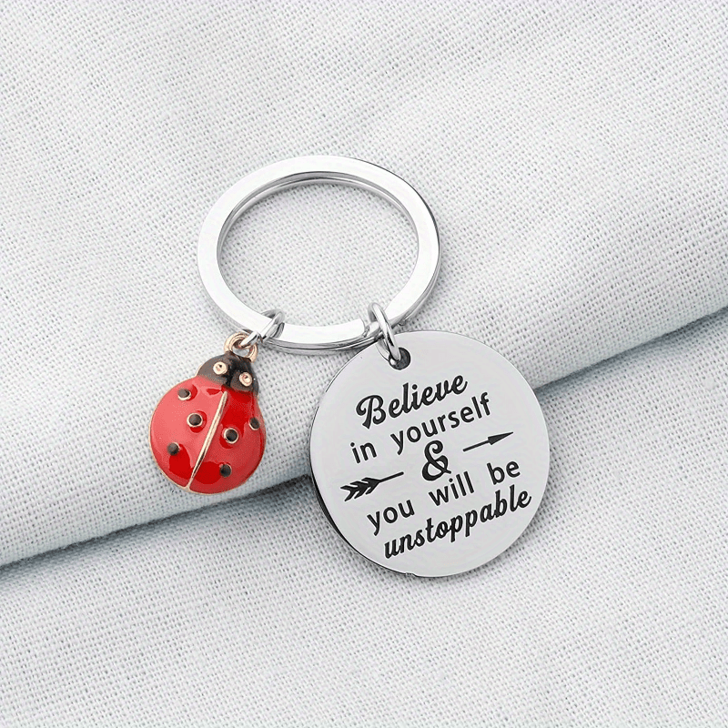 Ladybug Stainless Steel Key Chain Inspirational Gift For Men