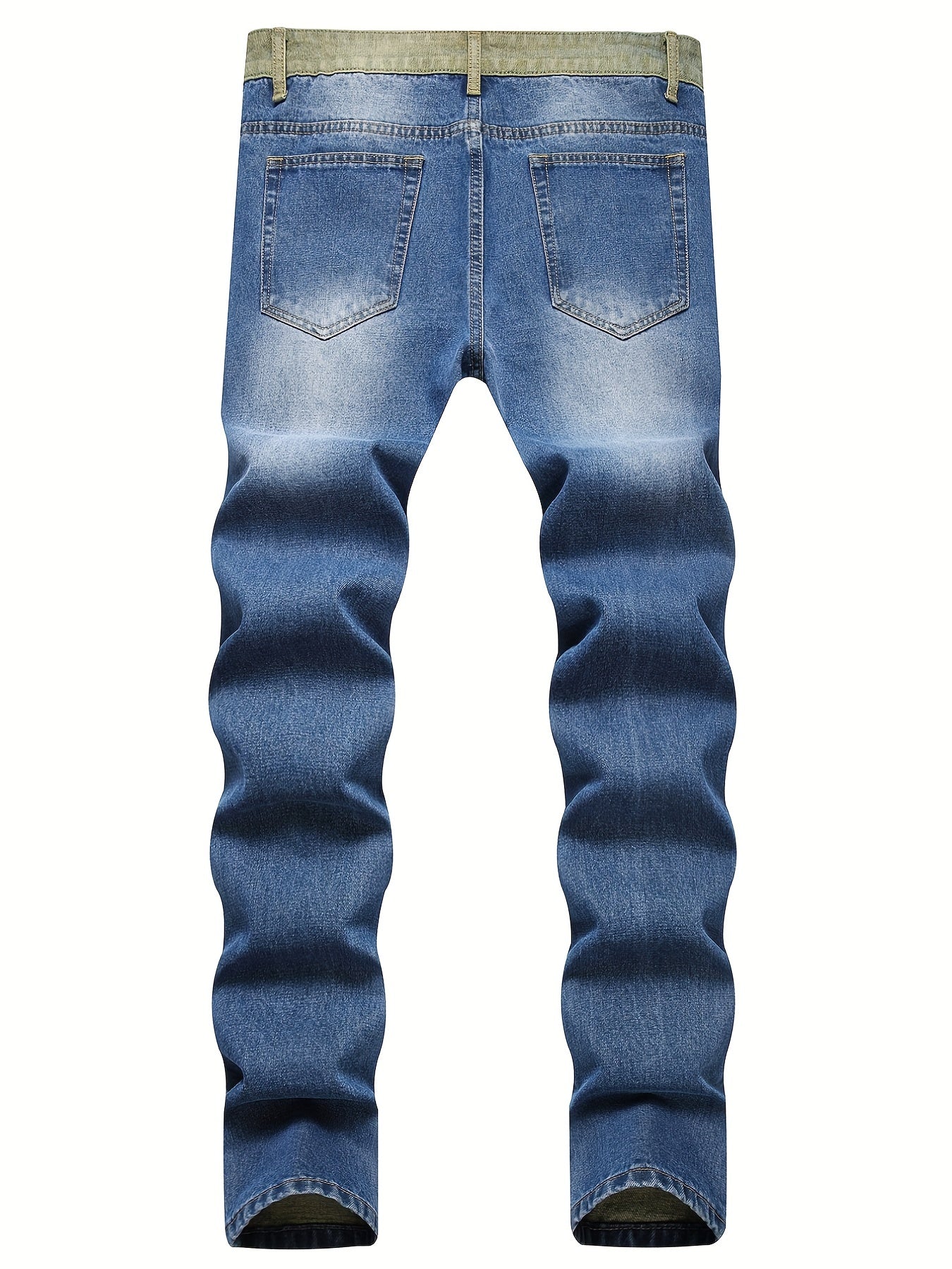 Slim Fit Ripped Jeans Men Distressed Denim Pants