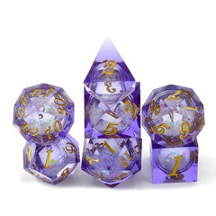 7pcs Resin Liquid Dice Desktop Game Accessories Mini Dice Game Punishment