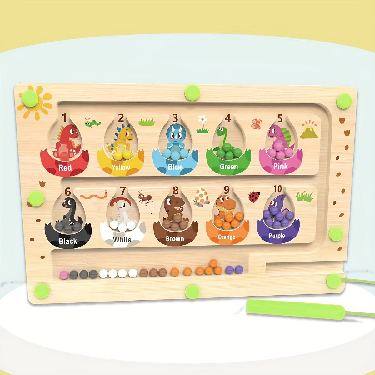 Wooden Train Maze Toy & Number Sorting Puzzle - Enhances Fine Motor Skills