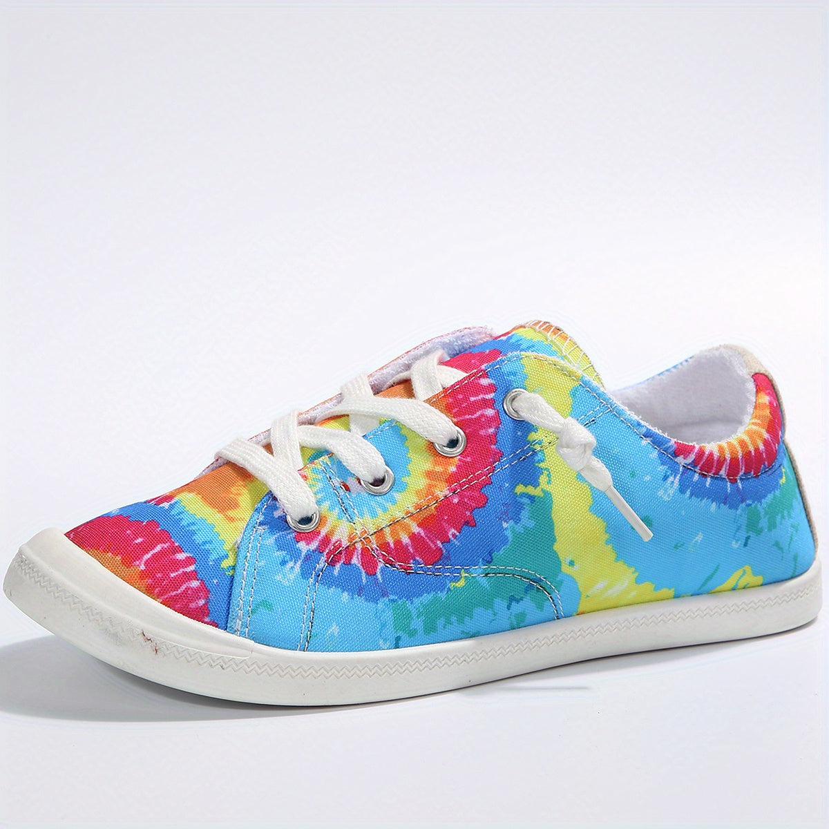 Women's Tie Dye Canvas Sneakers Low Top Flat Shoes
