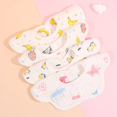 3pcs Baby Bibs Muslin Printing Infant Bib Newborn Burp Cloths
